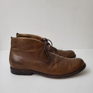 FRYE Boots Leather Lace Up Mens 10.5 D Brown Chukka Ankle Distressed Classic